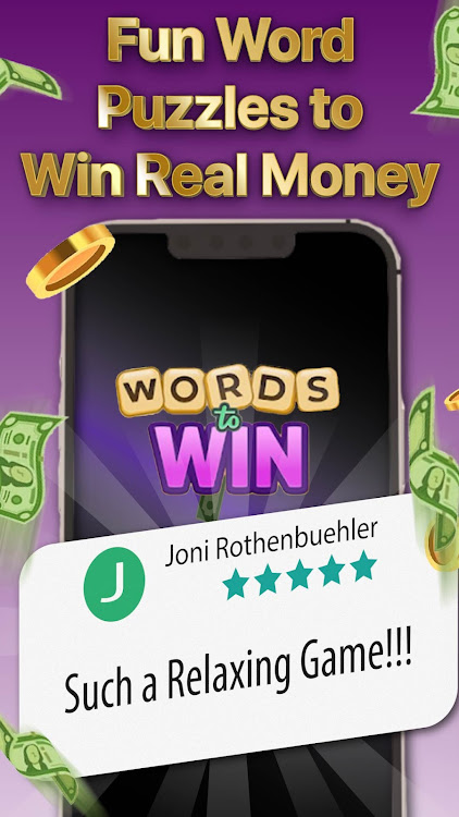 #4. Words to Win: Real Money Games (Android) By: Rewardify