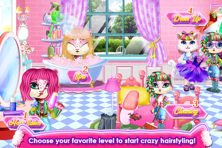 #2. Fluffy Kitty Hair Salon (Android) By: rosytales