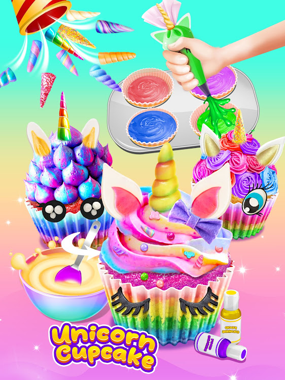 #3. Cupcake Maker: Unicorn Cupcake (Android) By: Kid Kitchen Fun Media