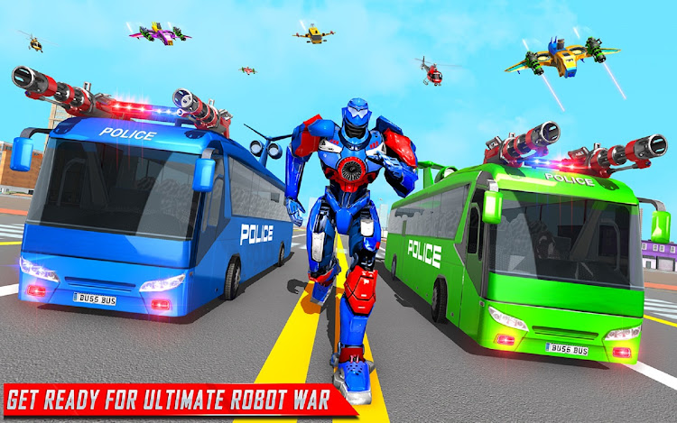 #7. Bus Robot Car Game:Robot Game (Android) By: Cradley Creations