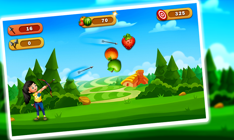 #2. Fruit Shoot Archery Game (Android) By: Knockout Classic Board Games