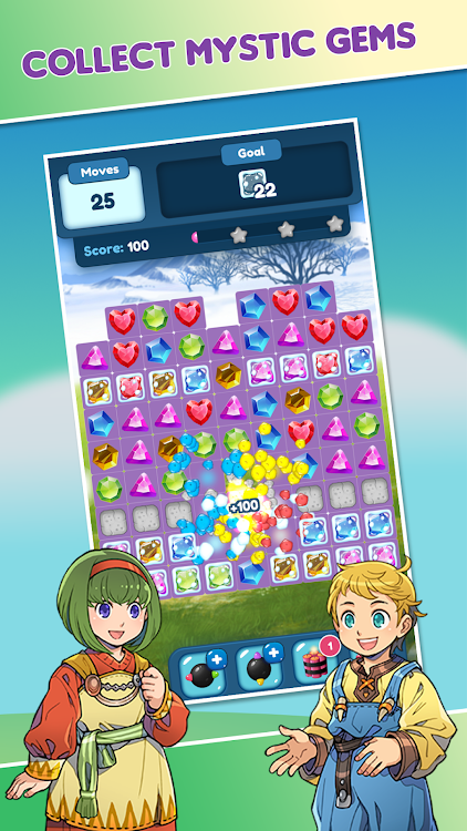 #6. Gems Blast - Match Puzzle (Android) By: Team V Games