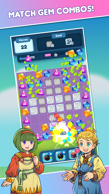 #10. Gems Blast - Match Puzzle (Android) By: Team V Games