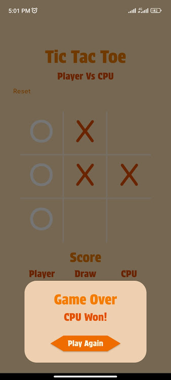 #4. Easy Tic Tac Toe (Android) By: Pixil Solutions