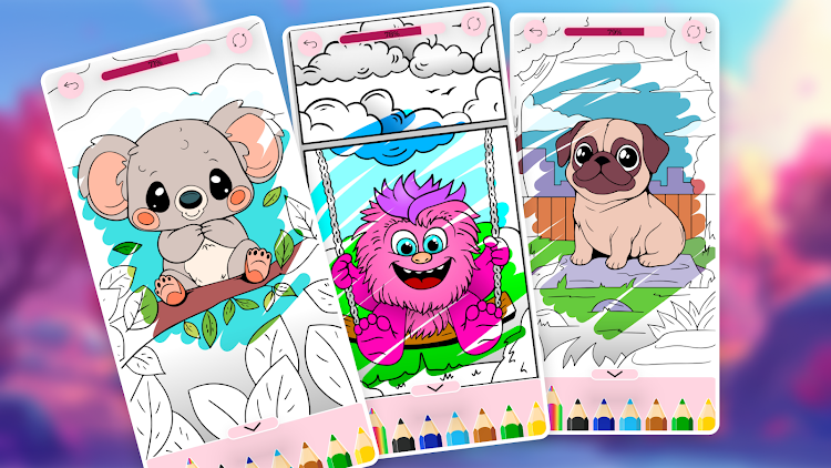 #2. Animal coloring pages (Android) By: Y-Group games