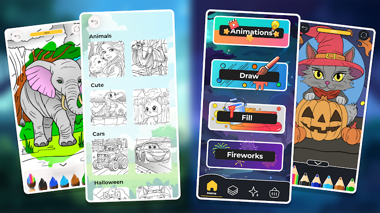 #3. Animal coloring pages (Android) By: Y-Group games