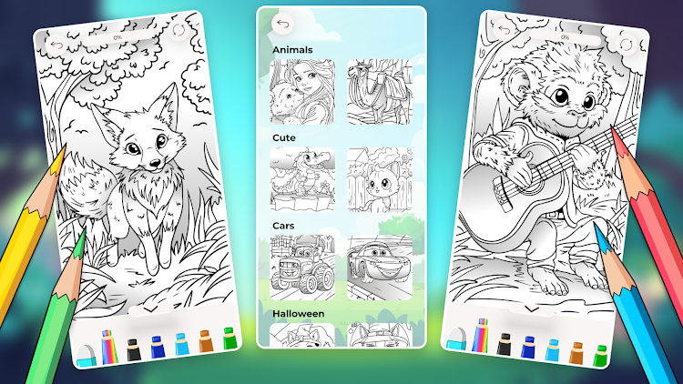 #6. Animal coloring pages (Android) By: Y-Group games