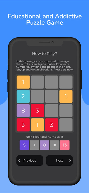 #4. Fibonacci Number Puzzle (Android) By: Pixtory Game