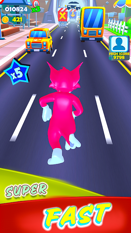 #5. Cat Run : Tom Subway Runner 3D (Android) By: Vission Game Studio