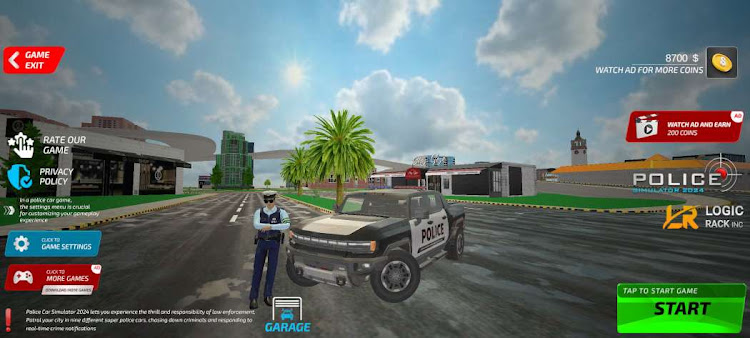 #3. Police Officer Car Game 3d (Android) By: Logic Rack Inc.