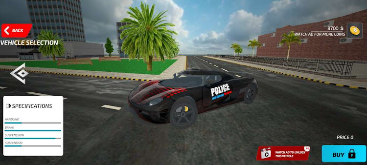 #6. Police Officer Car Game 3d (Android) By: Logic Rack Inc.