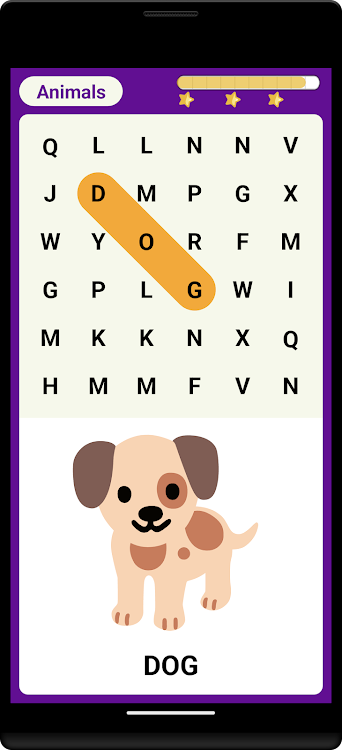 #5. Word Search Kids (Android) By: Gururaj P Kharvi