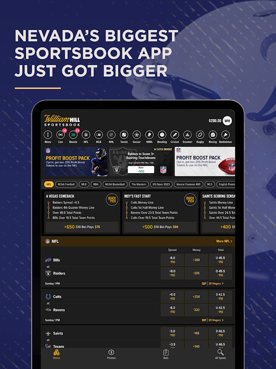 #6. William Hill Nevada Sportsbook (Android) By: Caesars Digital