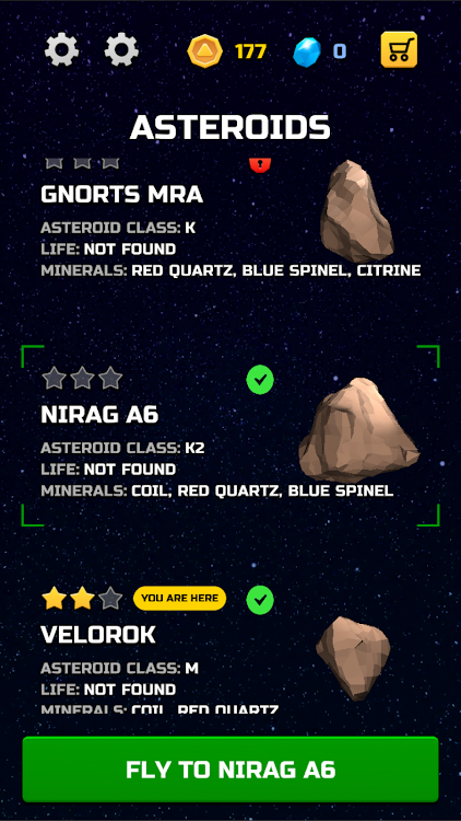 #5. Space miner - discover stars (Android) By: Battlekeys Limited