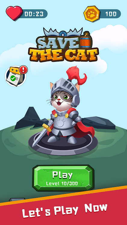 #6. Save The Cat-Pull The Pin (Android) By: PUZZLE GAMES