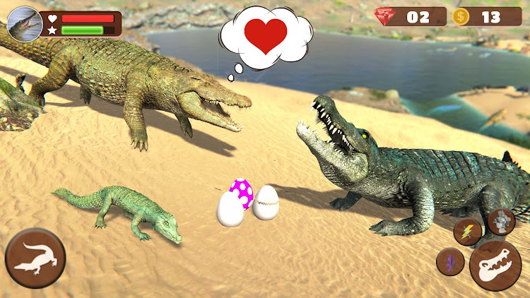 #2. Wild Crocodile Family Sim Game (Android) By: United Racing and Simulation Games