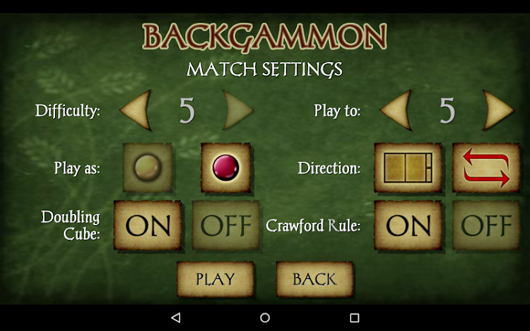 #10. Backgammon (Android) By: AI Factory Limited