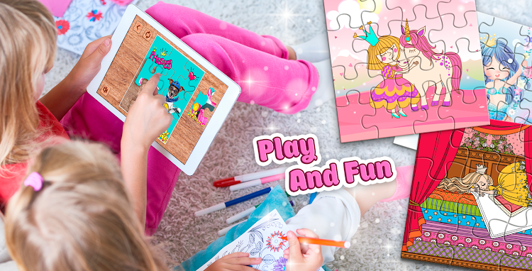 #10. Princess Game Puzzles for Kids (Android) By: Girls Photo Editor