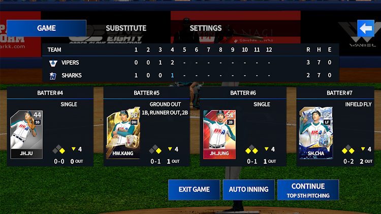 #4. Baseball Play League (Android) By: Hand On Games Co., Ltd.