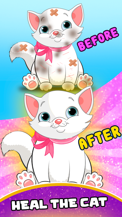 #5. Rescue Cat - Pet Grooming Game (Android) By: Vasundhara Game Studios