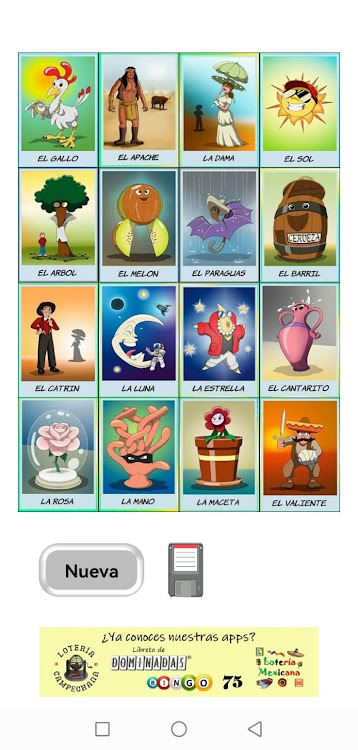 #3. Lotería Mexicana (Android) By: Carlos Pérez Novelo