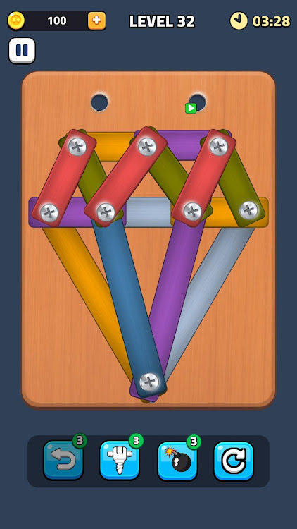 #3. Unscrew Em' All : Nuts n Bolts (Android) By: Vyas Games