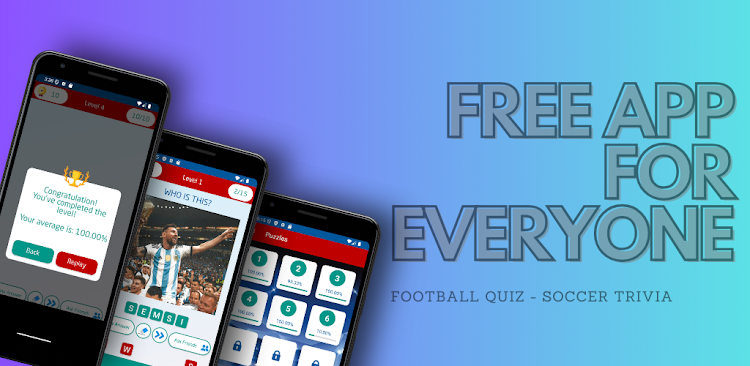 #4. Football Quiz - Trivia Puzzle (Android) By: BXAdesign