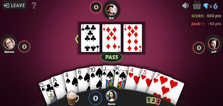 #2. Hearts - Offline Card Games (Android) By: dedi