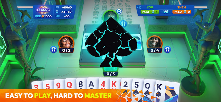 #3. Spades Masters - Card Game (Android) By: YallaPlay