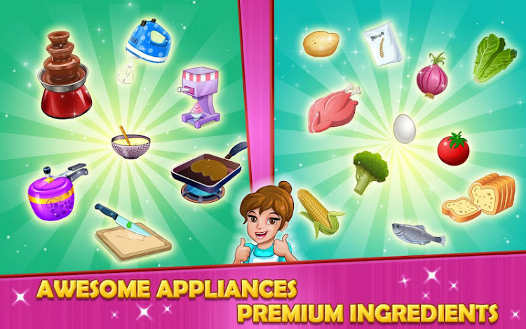 #5. Kitchen story: Food Fever Game (Android) By: AppOn Innovate