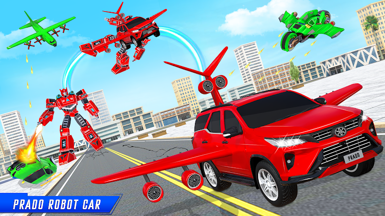 #6. Flying Prado Car Robot Game (Android) By: Fun Games Studioz