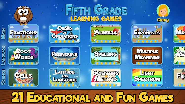 #6. Fifth Grade Learning Games (Android) By: RosiMosi LLC