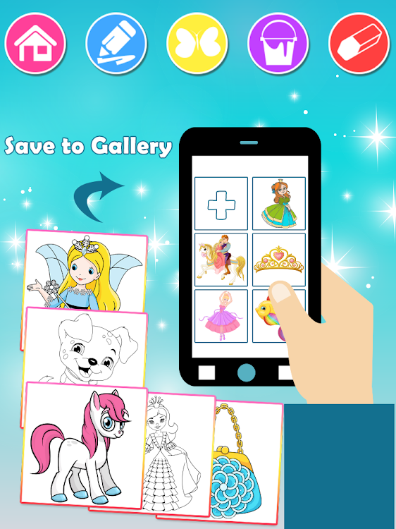 #6. Princess Coloring Book 2 (Android) By: KiDEO - Learning Games for Kids