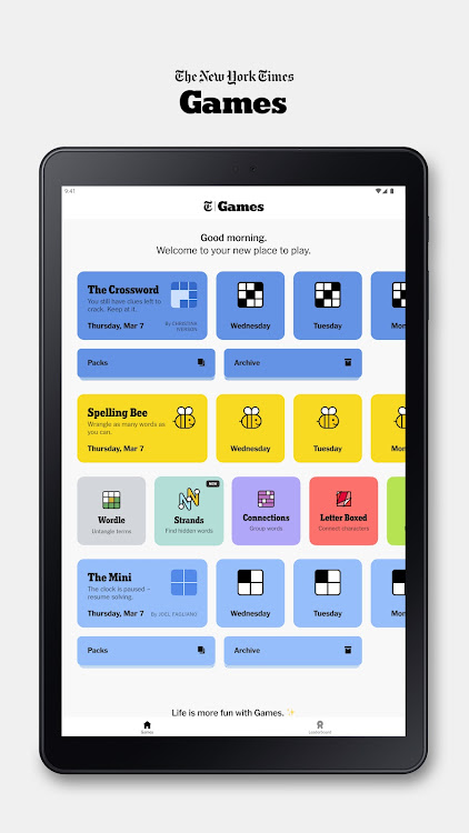 #8. NYT Games: Word Games & Sudoku (Android) By: The New York Times Company