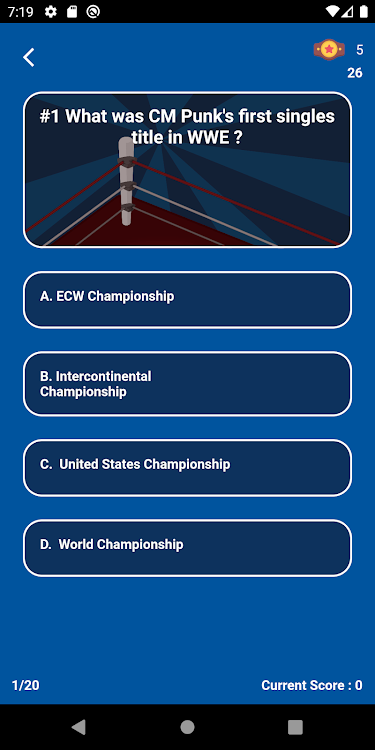 #4. World Wrestling Trivia (Android) By: DBTechProjects