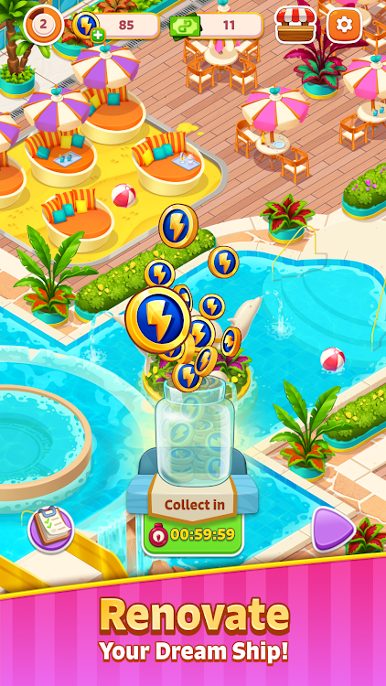 #5. Merge Cruise: Mystery Puzzle (Android) By: PeerPlay