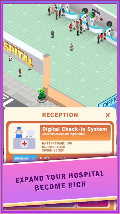 #5. Idle Mega Hospital Tycoon (Android) By: Radwar Studios