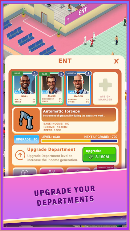 #6. Idle Mega Hospital Tycoon (Android) By: Radwar Studios