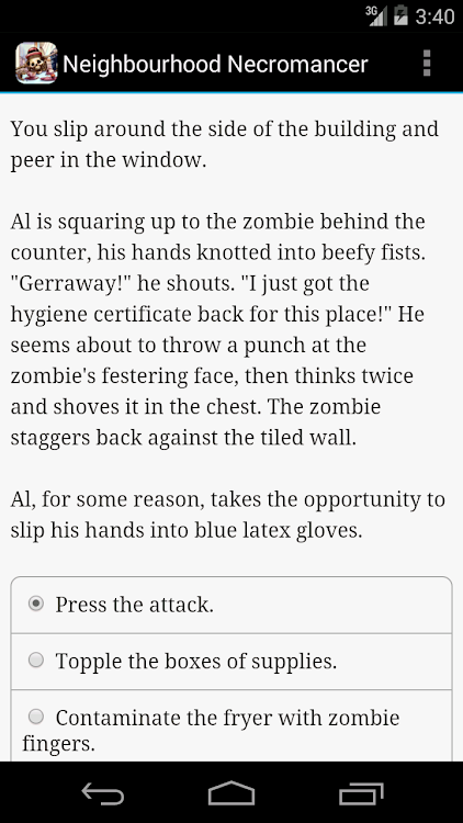 #3. Neighbourhood Necromancer (Android) By: Choice of Games LLC