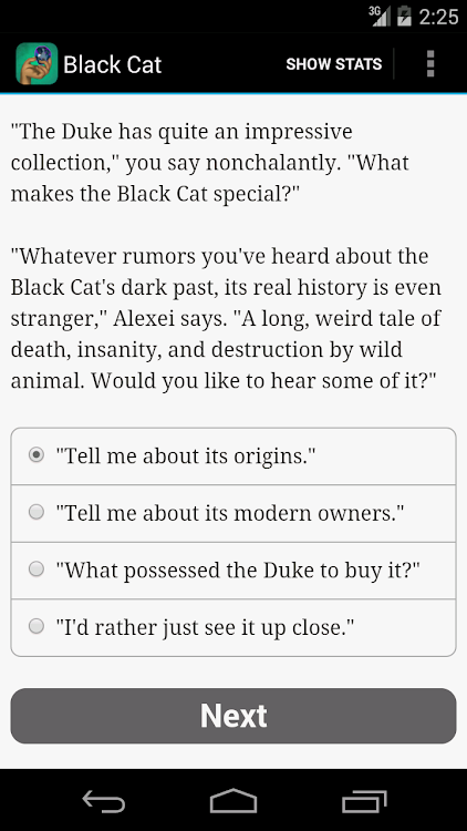 #3. Curse of the Black Cat (Android) By: Choice of Games LLC