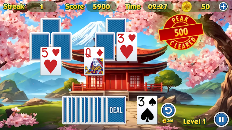 #3. TriPeaks Solitaire Challenge (Android) By: Giantix Studios