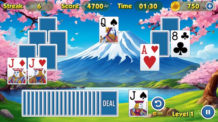 #4. TriPeaks Solitaire Challenge (Android) By: Giantix Studios