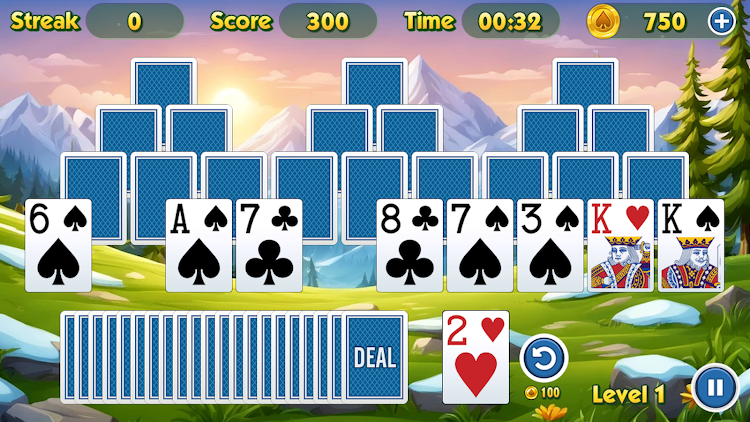 #5. TriPeaks Solitaire Challenge (Android) By: Giantix Studios