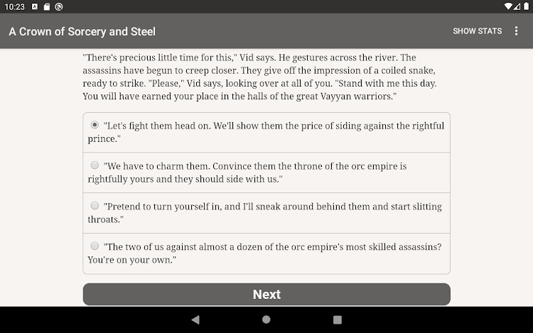 #9. A Crown of Sorcery and Steel (Android) By: Choice of Games LLC