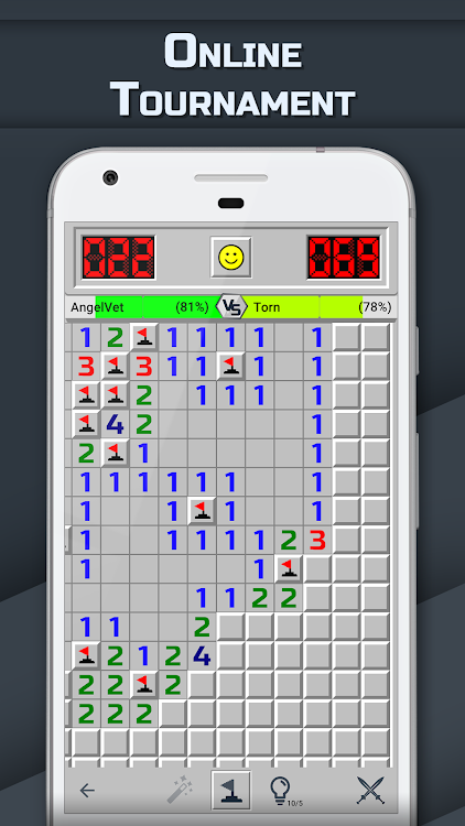 #2. Minesweeper GO - classic game (Android) By: evolvegames