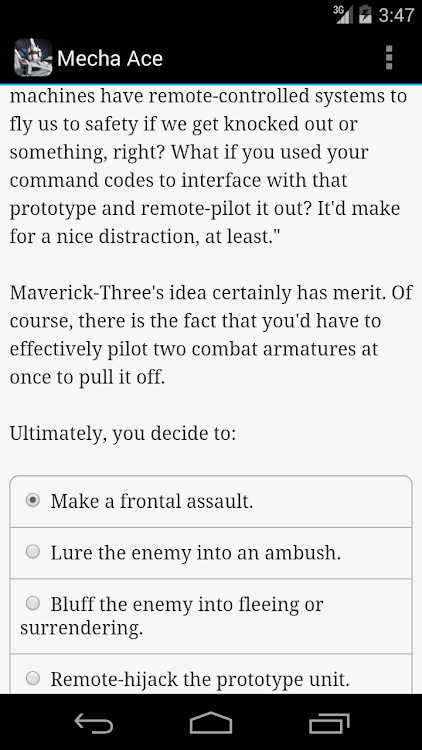 #2. Mecha Ace (Android) By: Choice of Games LLC