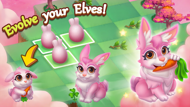 #2. Merge Elves-Merge 3 Puzzles (Android) By: C.C.T Games