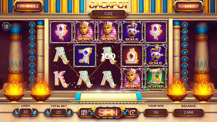 #5. Ancient Slots: Epic Wins (Android) By: Ashva Soft