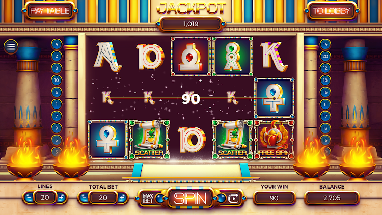 #6. Ancient Slots: Epic Wins (Android) By: Ashva Soft