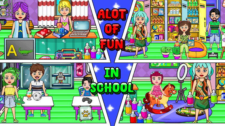 #4. My Family World : School Day (Android) By: My family World